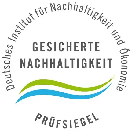 „Gesicherte Nachhaltigkeit“ zertifiziert nach dem Deutschen Institut für Nachhaltigkeit und Ökonomie
